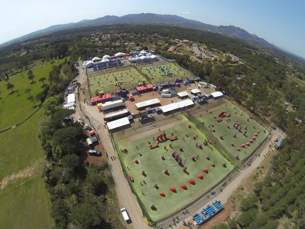 Prise de vue en drone des terrains de Paintball Family