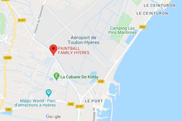 Carte du plan d'accès à  Go Ninja proche de l'aéroport Toulon